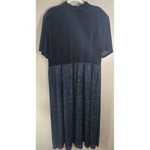Vtg Ronni Nicole II Velvet Mockneck Maxi Skirt Sz 22W Y2K Goth Grunge Witchy